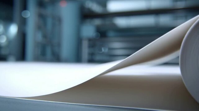 Industrial Paper Roll Unfurling Smooth White Material Manufacturing Process white paper production