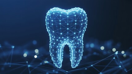Innovative Glowing Blue Dental Molar with Digital Mesh Network for Health Technology