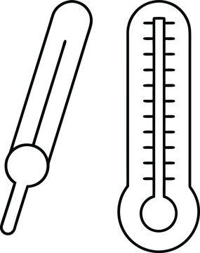 thermometer icon line art vector on transparent background