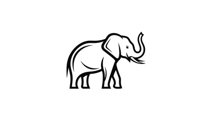 Obraz premium A striking black and white illustration of an elephant silhouette