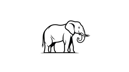 Fototapeta premium Elegant elephant portrait with intricate details a striking black silhouette