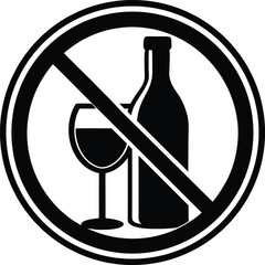 No Alcohol Prohibited Vector Icon