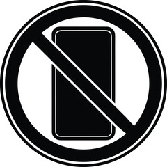 No Mobile Phone Prohibited Vector Icon