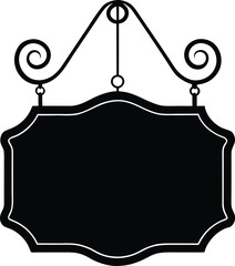Decorative Hanging Signboard Vector Icon