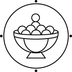 Traditional Sweet Bowl Vector Icon