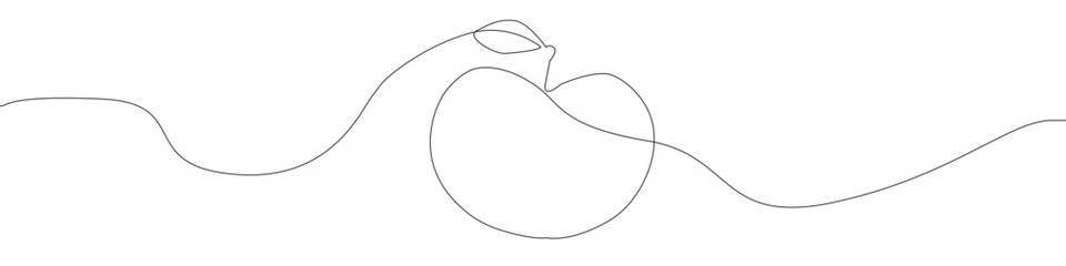 Apple icon line continuous drawing vector. One line Apple icon vector background. Apple icon. Continuous outline of a Apple icon.
