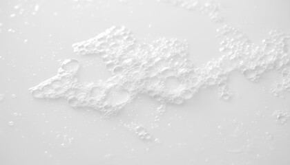 Abstract Texture of White Soap Foam with Translucent Bubbles on a Clean, Bright Background