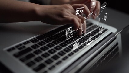 Cloud computing, cloud strategy, and cloud technology transforming digital infrastructure with scalable services, secure data storage, and cloud-based digital business solutions. Muxer