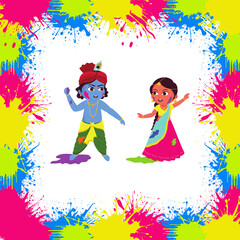 Obraz premium Vibrant Holi celebration with joyful children dancing