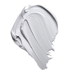 textured abstract grey paint stroke isolated on transparent background, png