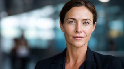 Portrait faceless woman professional headshot business portrait personal image individual representation formal photography defocused background with copy space