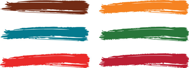 Obraz premium Colorful brush strokes in brown orange blue green red