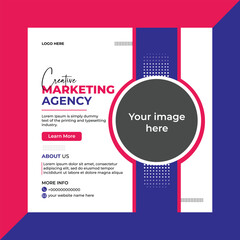 Obraz premium Creative Digital Marketing Agency Social Media Post Template for Business Growth and Corporate Promotion.
