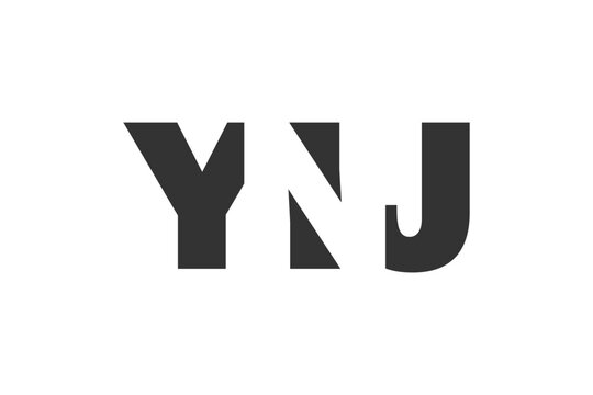 YNJ logo design. Initial letter Y N J bold font style for tech startups, consulting, corporate branding. Creative company name, headlines typography identity, trendy logotype.