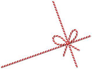 Elegant red and white twisted rope tied in a cheerful bow for festive design elements Vector, illustration