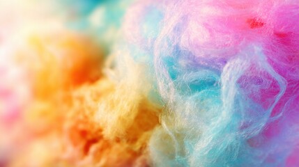 Colorful cotton candy served at a fair during summer festival