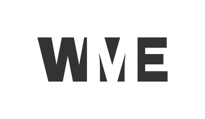 Obraz premium WME logo design. Initial letter W M E bold font style for tech startups, consulting, corporate branding. Creative company name, headlines typography identity, trendy logotype.