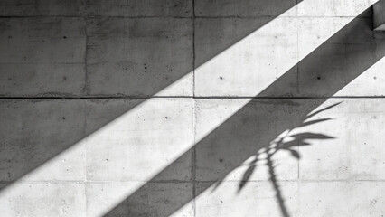 Fototapeta premium Sunlight and Leaf Shadow on Raw Concrete Wall Texture