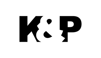 Obraz premium KP logo design in bold style. Black white identity symbol. Modern typography emblem. Corporate branding icon.