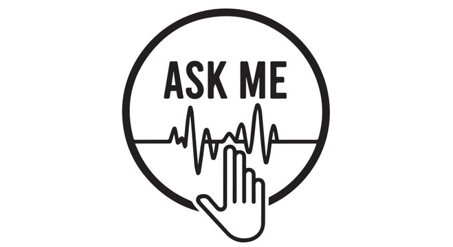 A hand with a speech bubble and an ECG line, symbolizing a medical question dividers decorative border design concept