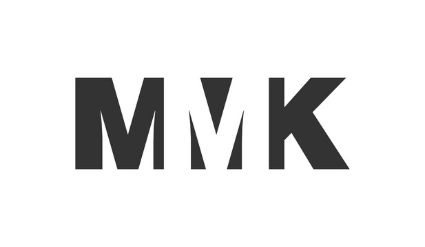 MMK logo design. Initial letter M M K bold font style for tech startups, consulting, corporate branding. Creative company name, headlines typography identity, trendy logotype.