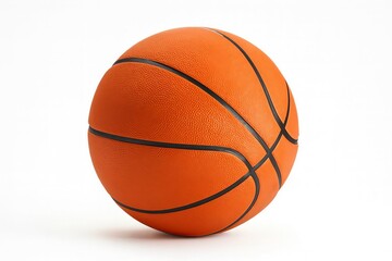 A basketball on a white background with black stripes