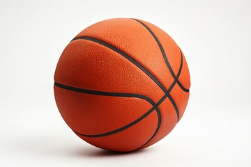 Orange basketball on white background