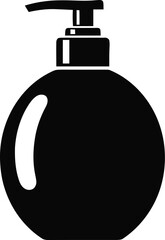 Obraz premium Dispenser pump bottle icon for liquid soap lotion or sanitizer hygiene product silhouette for health and wellness concept