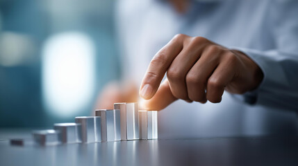 Decision making process concept method display strategic planning organizational development analytical thinking business solutions defocused background with copy space