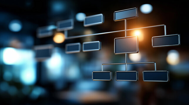 Business process workflow automation with flowchart scheme hierarchy management corporate processing management organizational structure operational efficiency