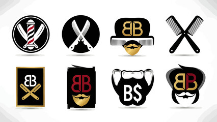 Creative Barbershop Logo Design Showcase Featuring Vintage Elements, Graphic Art, and Branding Concepts