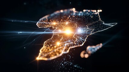 Glowing digital world map with illuminated connections illustrating global network communication data exchange technology infrastructure and international connectivity concept - Powered by Adobe