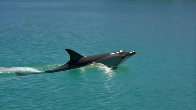 The agile movements of dolphins break the silence of the sea, signaling the beginning of an adventure in the deep blue.