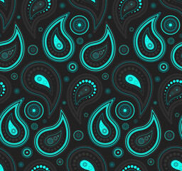 Fototapeta premium Paper boteh on texture sketching. Intricacy summer to trend canvas. Repeating effect at textile retro style.