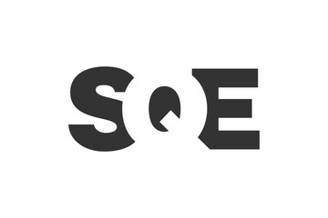 SQE logo design. Initial letter S Q E bold font style for tech startups, consulting, corporate branding. Creative company name, headlines typography identity, trendy logotype.