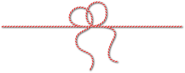 Decorative red and white striped string bow perfect for gift wrapping and festive occasions Vector, illustration