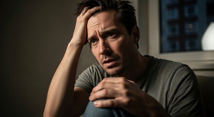 Man in Distress - A Portrait of Worry and Concern.