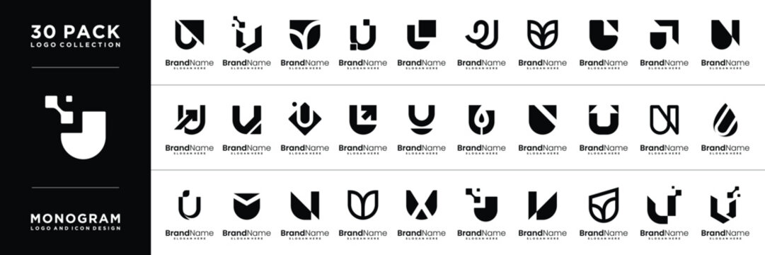 Abstract U Logo, Set of Letter U Logo Design Inspiration