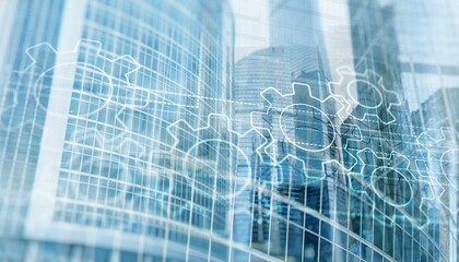 Technology Gears and industry 4.0 smart factory concept