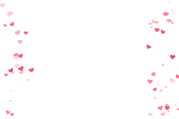 Romantic flowing red and pink hearts on a black background perfect for loving designs isolated on transparent background