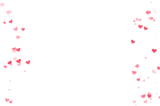 Romantic flowing red and pink hearts on a black background perfect for loving designs isolated on transparent background - Powered by Adobe