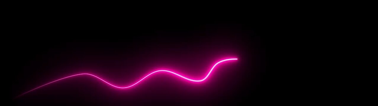 Glowing neon arrow business graph icon animation on black background.