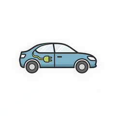 Electric car with charging plug