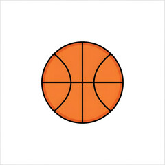 Fototapeta premium Vibrant orange basketball on white background