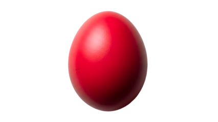 Red Egg Shaped on Black Background oval shiny glossy