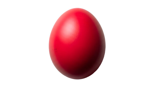 Red Egg Shaped on Black Background oval shiny glossy