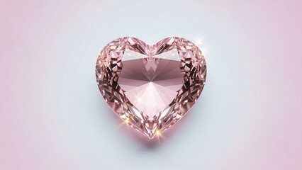 Luminous pink diamond shaped like a heart, symbolizing love and preciousness.