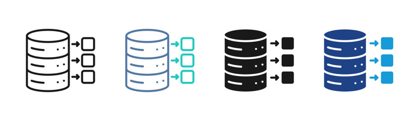 Data Transfer icon set multiple style collection