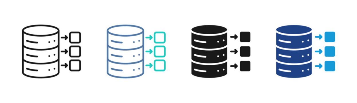 Data Transfer icon set multiple style collection