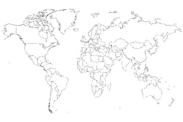 map of the world,
Black and White World Map Vector Illustration for Posters